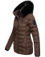 Navahoo Milianaa winter jacket quilted jacket lined hood faux fur Schoko Größe XS - Gr. 34