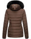 Navahoo Milianaa winter jacket quilted jacket lined hood faux fur Schoko Größe XS - Gr. 34