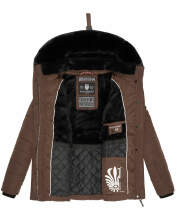 Navahoo Milianaa winter jacket quilted jacket lined hood faux fur Schoko Größe XL - Gr. 42