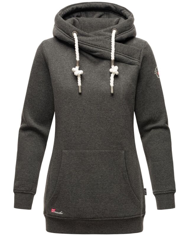 Marikoo Izuyaa Damen Sweatshirt Hoodie Kapuzenpullover D.Grau-Mel.-Gr.S