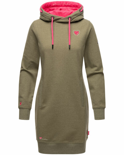Navahoo Kirschblüte Damen Hoodie Olive-Mel.-Gr.XS