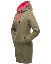 Navahoo Kirschblüte Damen Hoodie Olive-Mel.-Gr.XS
