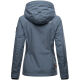 Marikoo Erdbeere Damen Übergangsjacke leicht gefüttert mit Kapuze Dusty Blue Größe S - Gr. 36