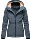 Marikoo Erdbeere Damen Übergangsjacke leicht gefüttert mit Kapuze Dusty Blue Größe M - Gr. 38