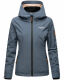 Marikoo Erdbeere Damen Übergangsjacke leicht gefüttert mit Kapuze Dusty Blue Größe M - Gr. 38
