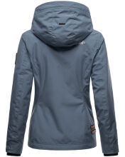 Marikoo Erdbeere Damen Übergangsjacke leicht gefüttert mit Kapuze Dusty Blue Größe L - Gr. 40