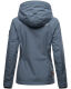 Marikoo Erdbeere Damen Übergangsjacke leicht gefüttert mit Kapuze Dusty Blue Größe L - Gr. 40