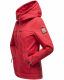 Navahoo Wekoo Damen Übergangsjacke mit Kapuze Rot Muster Größe M - Gr. 38