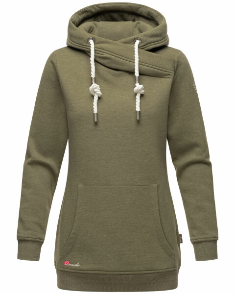 Marikoo Izuyaa Damen Sweatshirt Hoodie Kapuzenpullover Olive-Mel.-Gr.M