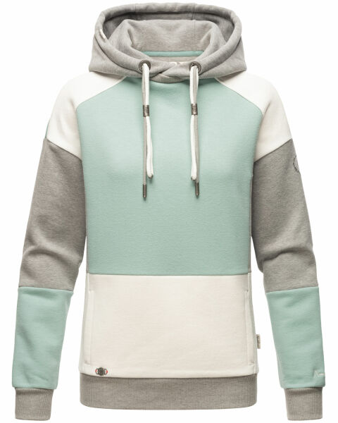 Navahoo Babykätzchen ladies blocking color hoodie sweatshirt hooded Mint-Mel-Gr.XS
