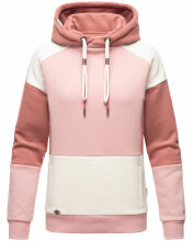 Navahoo Babyk&auml;tzchen Damen Blocking Color Hoodie Kapuzenpullover P.-Rosa-Gr.S
