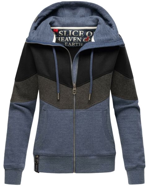 Navahoo Honigperle Damen Sweatjacke Blau-Mel.-Gr.XS