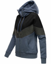 Navahoo Honigperle Damen Sweatjacke Blau-Mel.-Gr.S