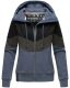 Navahoo Honigperle Damen Sweatjacke Blau-Mel.-Gr.S