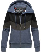 Navahoo Honigperle Damen Sweatjacke Blau-Mel.-Gr.M
