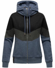 Navahoo Honigperle Damen Sweatjacke Blau-Mel.-Gr.M