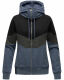 Navahoo Honigperle Damen Sweatjacke Blau-Mel.-Gr.M