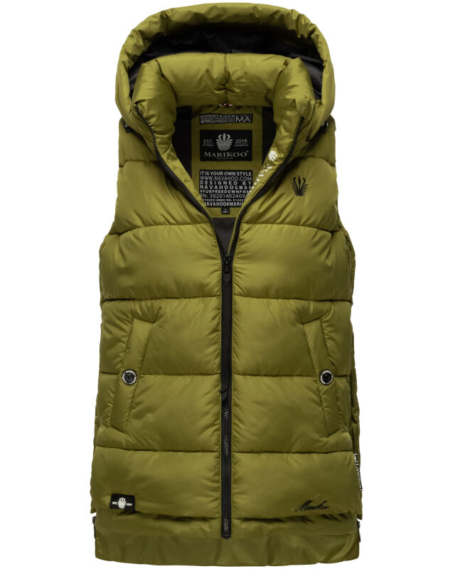Marikoo Zarinaa Damen Weste Steppweste Ärmellose Jacke Grün Größe S - Gr. 36