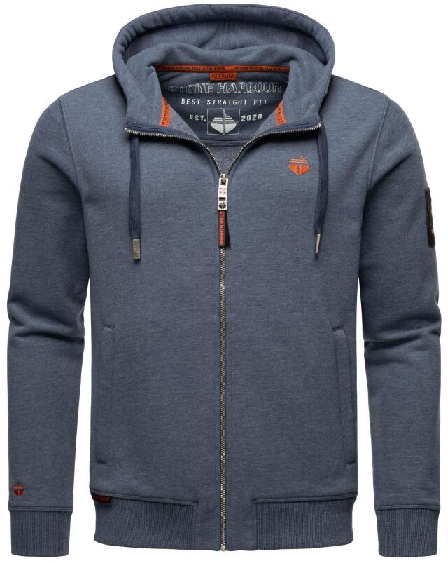 Stone Harbour Billie Joy Herren Sweatjacke Hoodie Dusty Blau - Melange