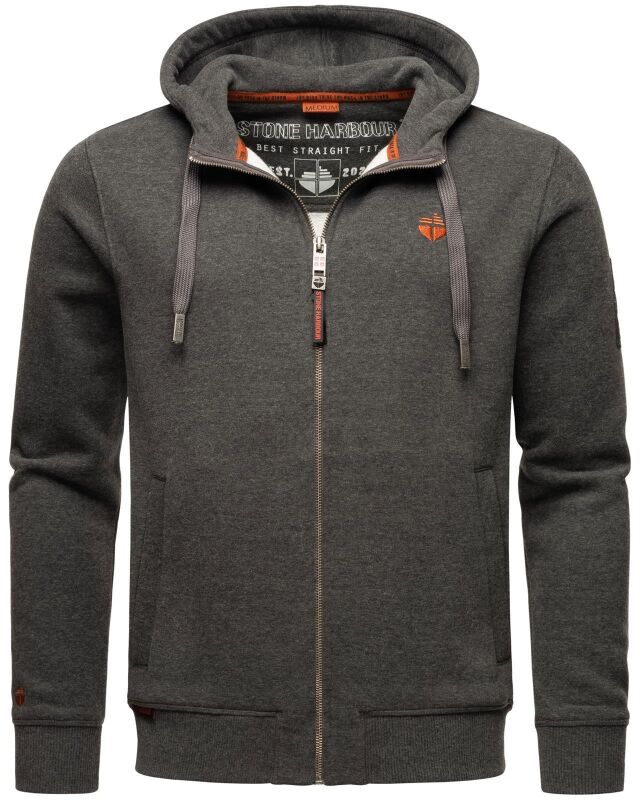Stone Harbour Billie Joy Herren Sweatjacke Hoodie D.Grau-Mel-Gr.M