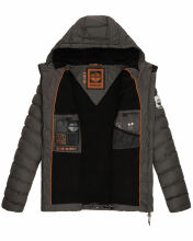 Stone Harbour Zaharoo wasserdichte Herren Regen Steppjacke Anthrazit Größe XXXL - Gr. 3XL