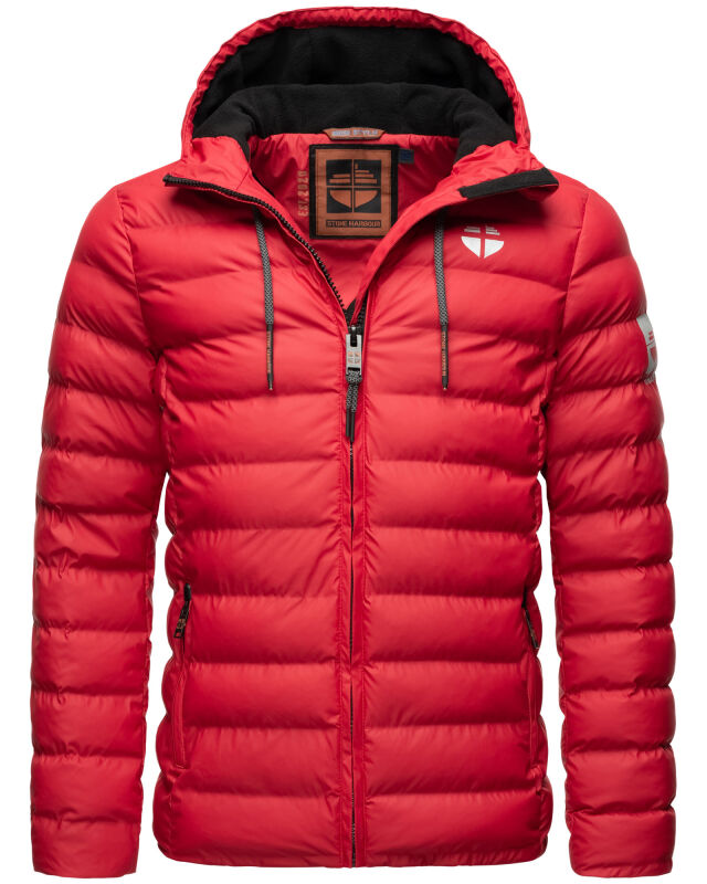 Stone Harbour Zaharoo wasserdichte Herren Regen Steppjacke Chili Rot