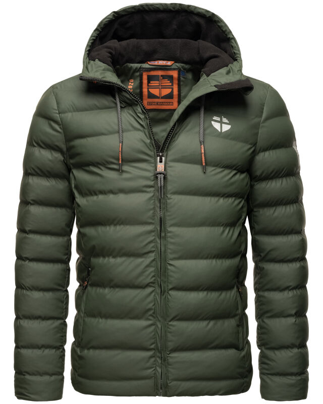 Stone Harbour Zaharoo wasserdichte Herren Regen Steppjacke Olive Gr&ouml;&szlig;e XXL - Gr. 2XL
