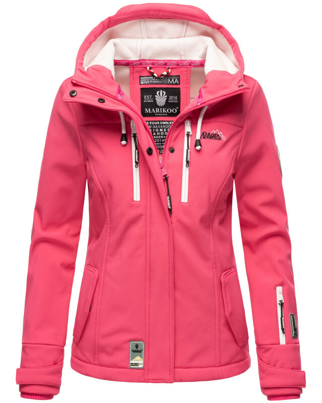 Marikoo Kleine Zicke Damen Softshell Frühling Übergangs Jacke Pink