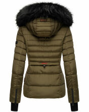 Navahoo Adele Damen Winterjacke warm gefüttert Teddyfell Militär Grün Größe S - Gr. 36