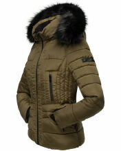 Navahoo Adele Damen Winterjacke warm gefüttert Teddyfell Militär Grün Größe S - Gr. 36