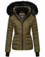 Navahoo Adele Damen Winterjacke warm gefüttert Teddyfell Militär Grün Größe S - Gr. 36