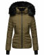 Navahoo Adele Damen Winterjacke warm gefüttert Teddyfell Militär Grün Größe S - Gr. 36