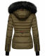 Navahoo Adele Damen Winterjacke warm gefüttert Teddyfell Militär Grün Größe S - Gr. 36