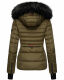 Navahoo Adele Damen Winterjacke warm gefüttert Teddyfell Militär Grün Größe L - Gr. 40