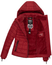 Marikoo Amber Damen Winter Steppjacke mit Teddyfell Blood Red Gr&ouml;&szlig;e XS - Gr. 34