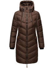 Marikoo Armasa lange Damen Winter Steppjacke Dunkel Schoko Größe XS - Gr. XS