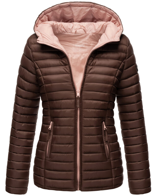 Marikoo Asraa Damen Übergangsjacke Steppjacke Dunkel Schoko