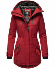 Navahoo Avrille Damen Parka Winterjacke mit Kapuze Blood Red Größe M - Gr. 38