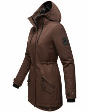 Navahoo Avrille Damen Parka Winterjacke mit Kapuze Dunkel Schoko Größe XS - Gr. 34