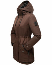 Navahoo Avrille Damen Parka Winterjacke mit Kapuze Dunkel Schoko Größe XS - Gr. 34