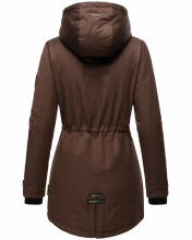 Navahoo Avrille Damen Parka Winterjacke mit Kapuze Dunkel Schoko Größe XS - Gr. 34