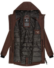 Navahoo Avrille Damen Parka Winterjacke mit Kapuze Dunkel Schoko Größe XS - Gr. 34