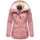 Marikoo Bikoo Damen gefütterte Winterjacke mit Teddyfell Powder Rose Größe M - Gr. 38