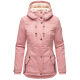 Marikoo Bikoo Damen gefütterte Winterjacke mit Teddyfell Powder Rose Größe M - Gr. 38