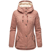 Marikoo Bikoo Damen gefütterte Winterjacke mit Teddyfell Terracotta Größe S - Gr. 36