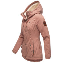 Marikoo Bikoo Damen gefütterte Winterjacke mit Teddyfell Terracotta Größe S - Gr. 36