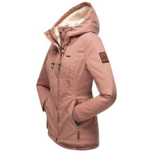 Marikoo Bikoo Damen gefütterte Winterjacke mit Teddyfell Terracotta Größe S - Gr. 36