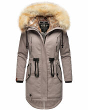 Navahoo Bombii Damen Winterjacke lang mit Kunstfell Zink...