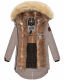 Navahoo Bombii Damen Winterjacke lang mit Kunstfell Zink Grau Größe L - Gr. 40