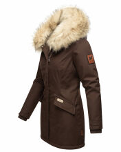 Navahoo Cristal Damen Winterjacke Parka mit Kunstfell D-Schoko Gr.XS